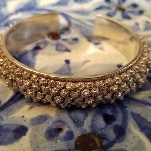 Sterling silver Boho style cuff bracelet